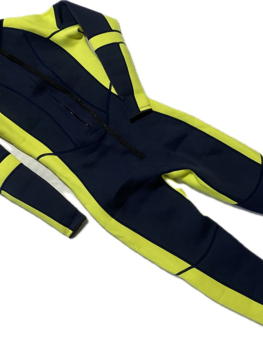 Women’s Neon Yellow and Navy One-Piece Swim Suit